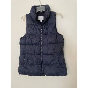 Old Navy Women’s Puffer Vest Zip Up Zipper Front Pockets Blue Size S Small